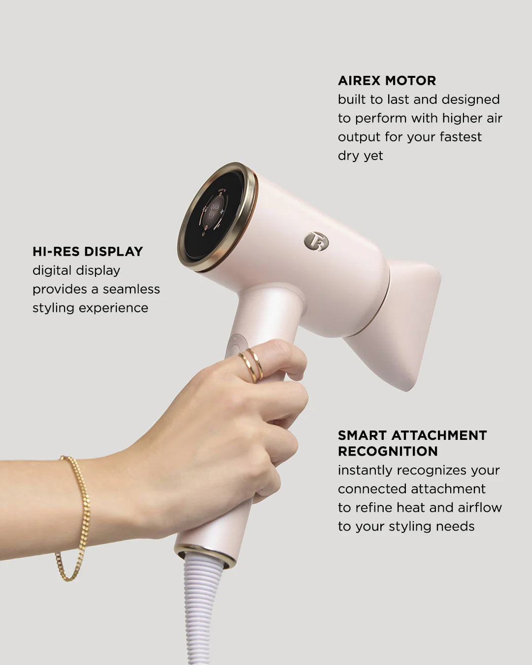 T3 Micro AIRE IQ Intelligent Hair Dryer Kit Satin Blush