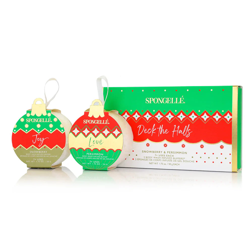 SPONGELLE HOLIDAY ORNAMENT- GIFT SET- DECK THE HALLS (JOY & LOVE)