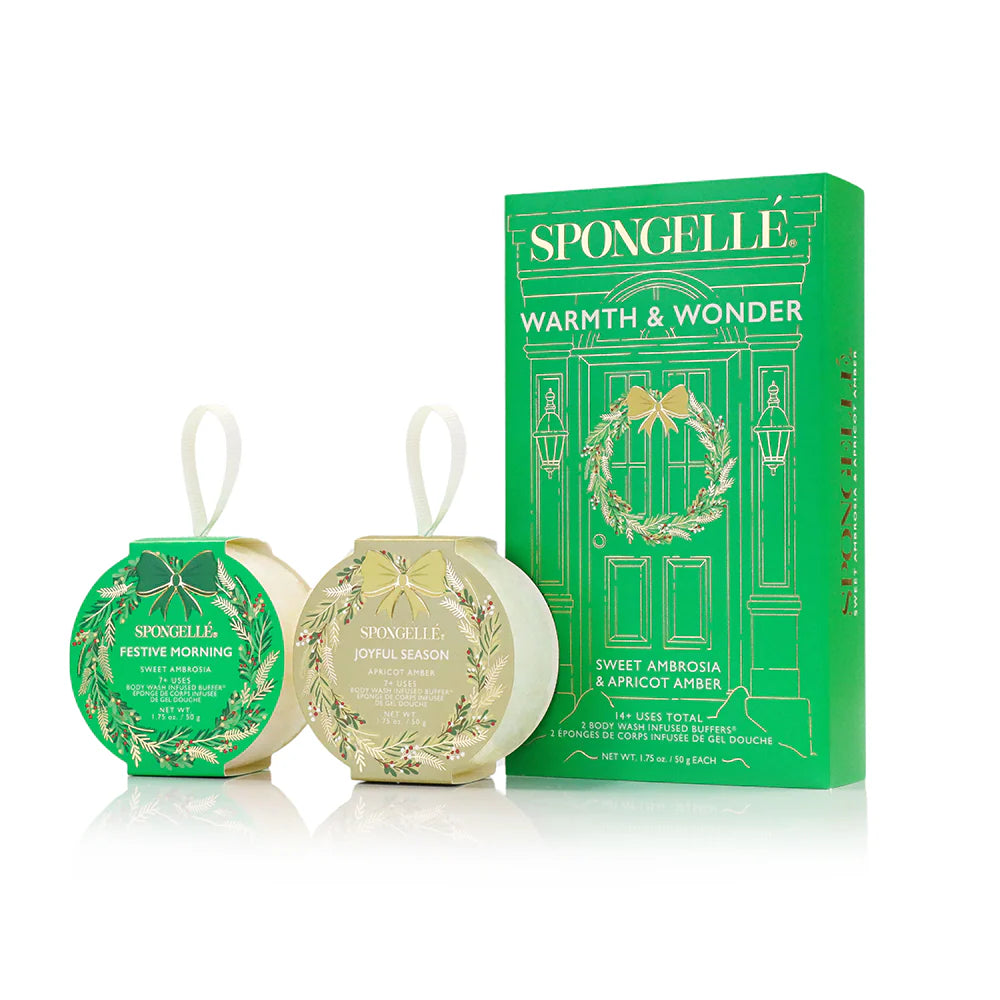 Spongelle Gift Set, Holiday Wreaths, Warmth and Wonder, 2pcs