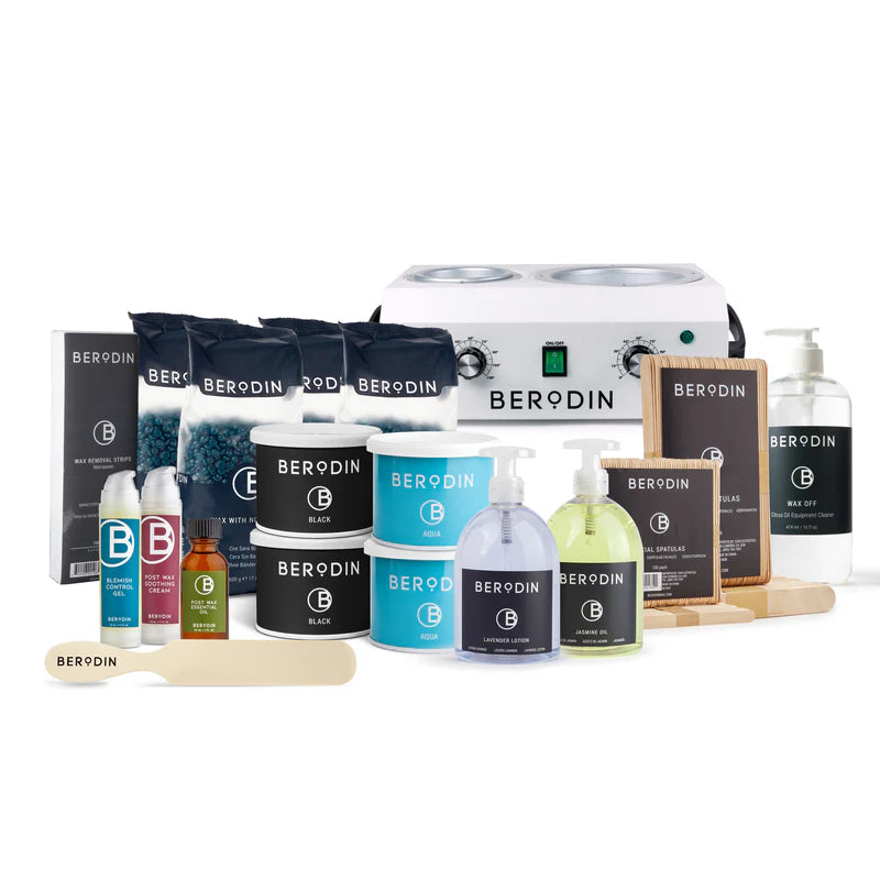 BERODIN PROFESSIONAL WAX STARTER KIT, DOUBLE WARMER, 22PCS