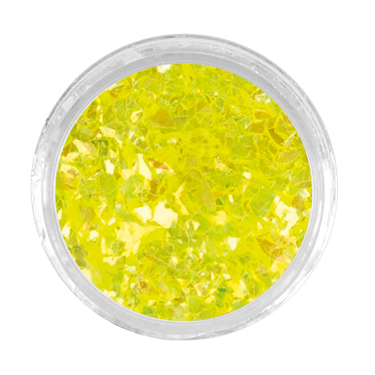 LCN Nail Art Crushed Glitter, Neon Yellow, 2g