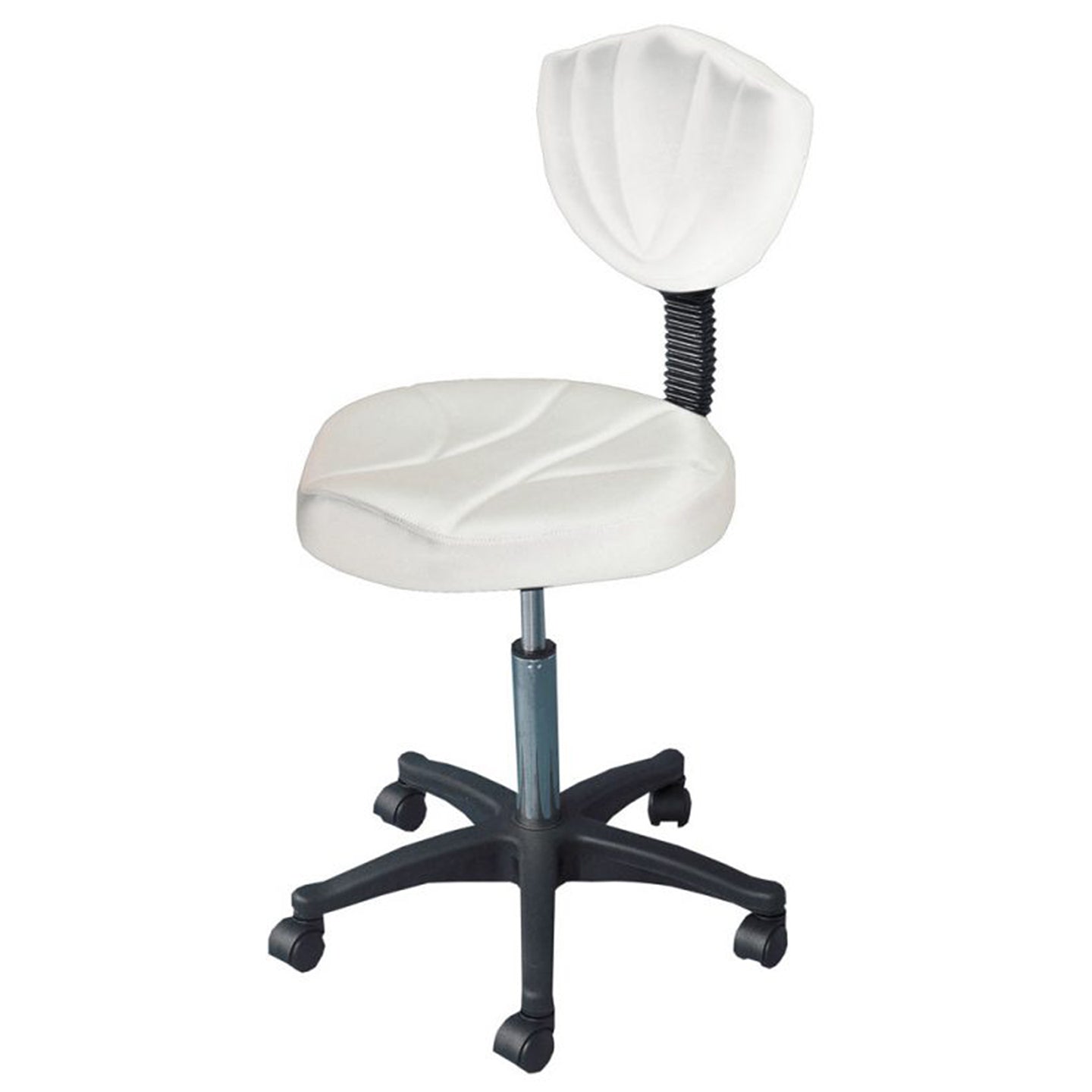 Stool with backrest, white or black