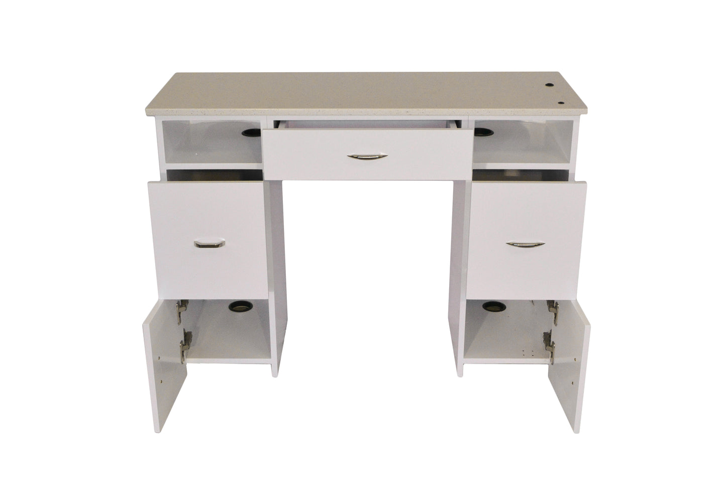 Manicure tablewith Granite Top, White