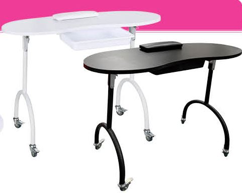 Manicure Student Table, foldable, white