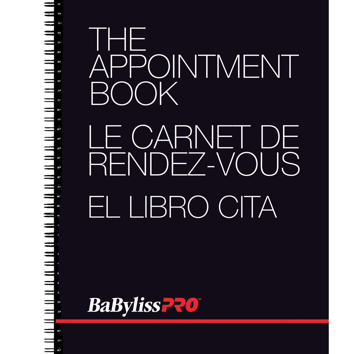 BaBylissPRO Appointment book with 4 columns, 24 cm x 31.5 cm, 50 double-sided pa