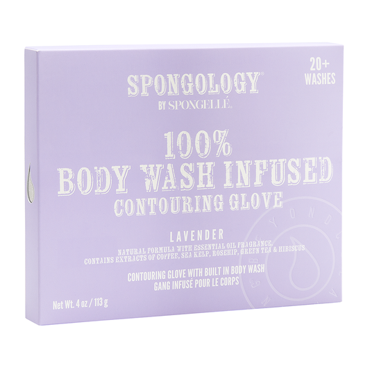 Spongelle Spongology Body Contouring Glove,  Lavender, 20+ Uses