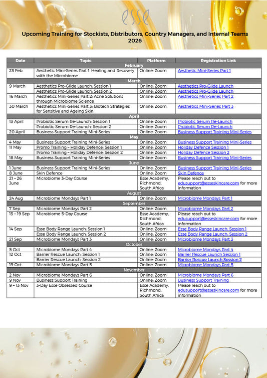 Esse 2026 Education Calendar