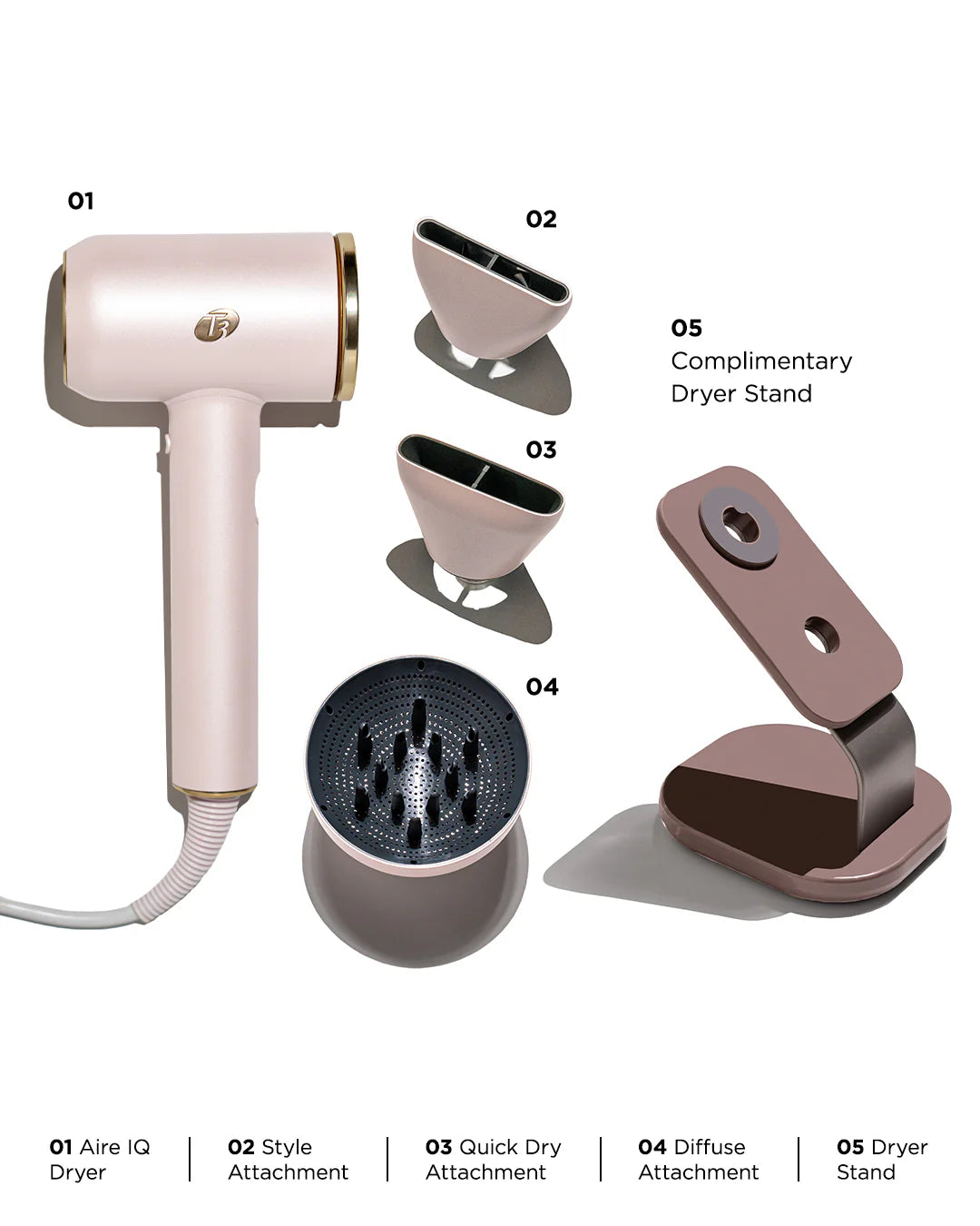 T3 Micro AIRE IQ Intelligent Hair Dryer Kit Satin Blush