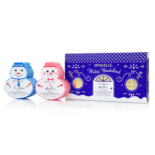 SPONGELLE HOLIDAY SNOWMAN- GIFT SET- WINTER WONDERLAND (SNOW ORCHID & WINTER ROS