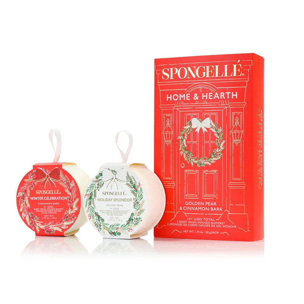 Spongelle Gift Set, Holiday Wreaths, Home and Hearth, 2pcs
