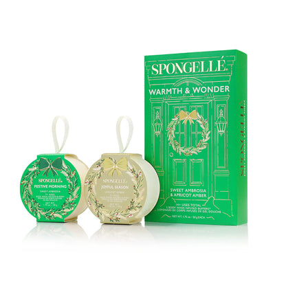 Spongelle Gift Set, Holiday Wreaths, Warmth and Wonder, 2pcs