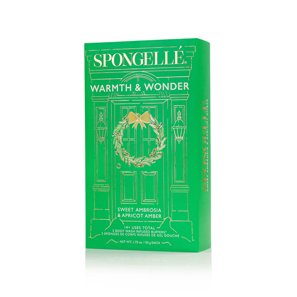 Spongelle Gift Set, Holiday Wreaths, Warmth and Wonder, 2pcs