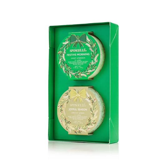 Spongelle Gift Set, Holiday Wreaths, Warmth and Wonder, 2pcs