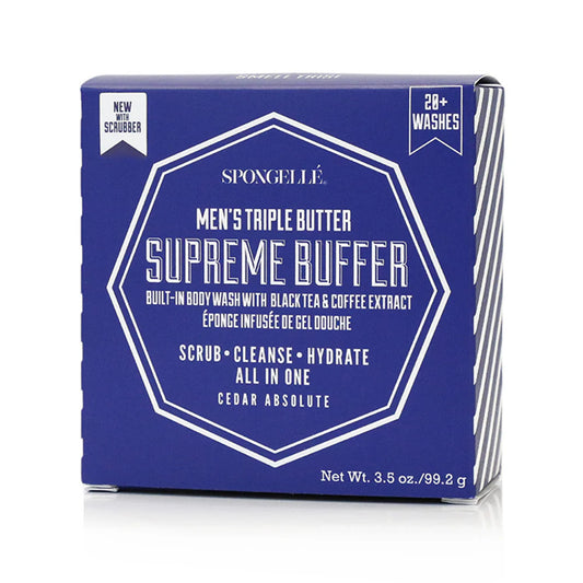 Spongelle Mens Supreme Buffer, Cedar Absolute, 20+ Uses