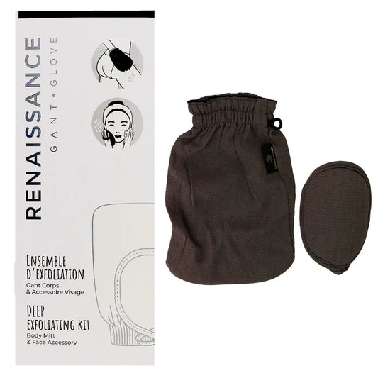 Renaissance Duo Body and Face Exfoliating Glove, Urban Grey