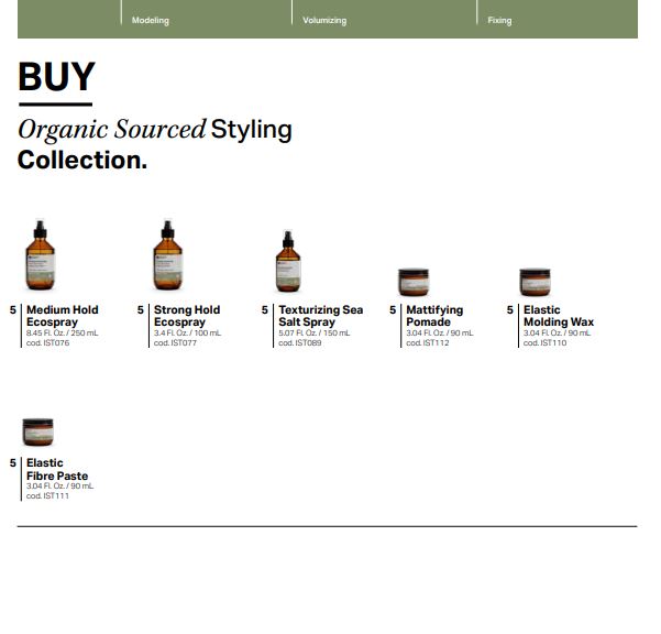 Organic Sourced Styling Finishing Collection