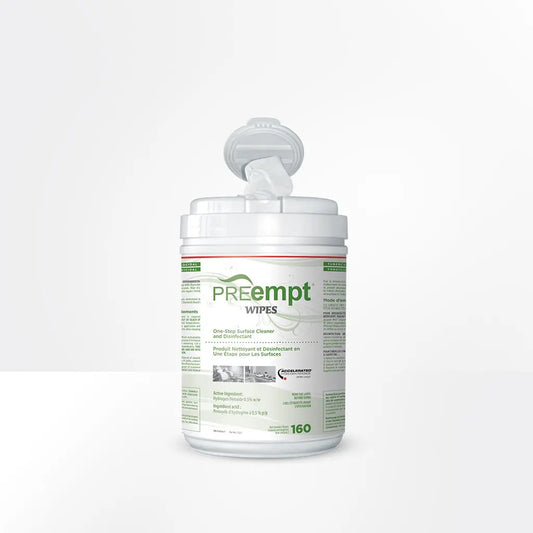 PREempt Surface Disinfectant Wipes, 6"x7", 160 wipes