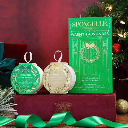 Spongelle Gift Set, Holiday Wreaths, Warmth and Wonder, 2pcs