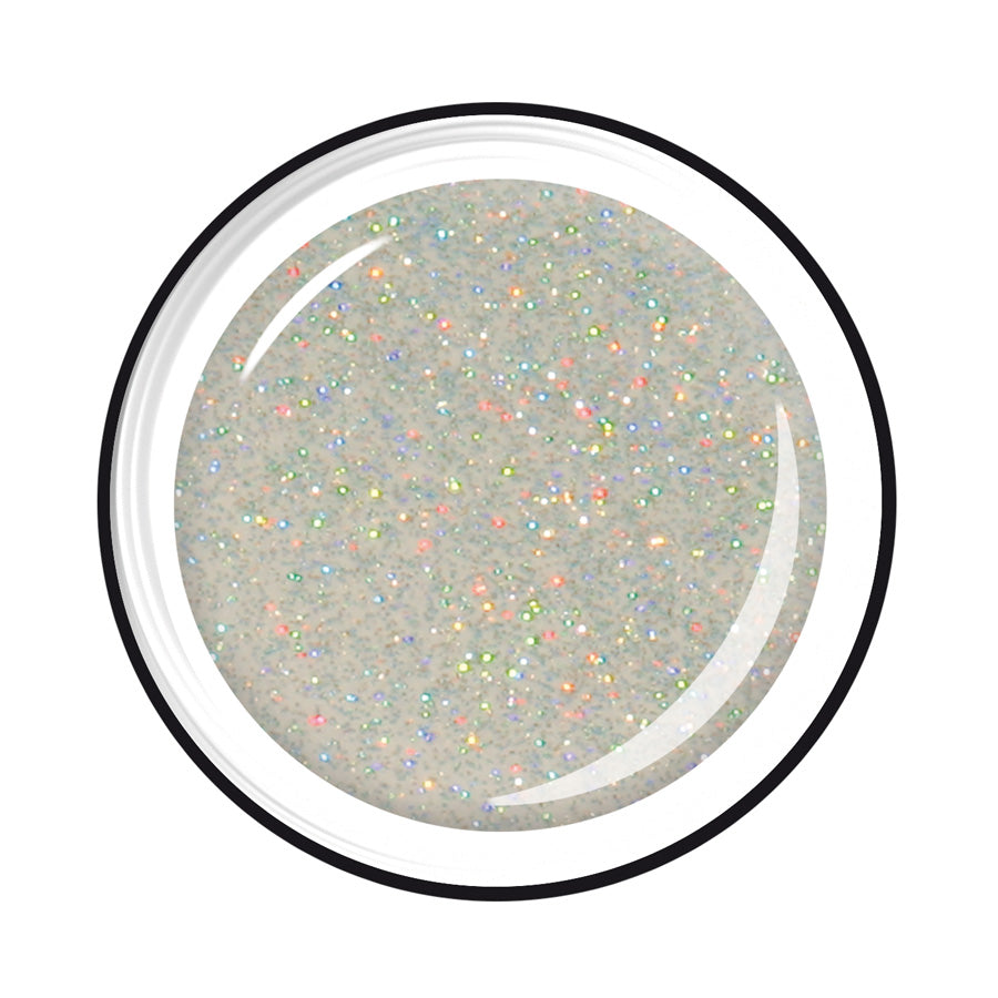 LCN Colour Gel Glitter, 15 Hologram Coated Silver, 5ml