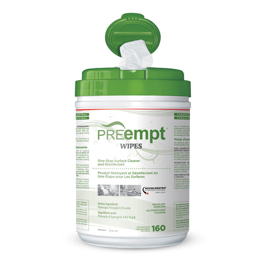 PREempt Surface Disinfectant Wipes, 6"x7", 160 wipes
