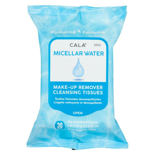 CALA MICELLAR WATER MAKE-UP REMOVER CLEANSING TISSUES, 60 SHEETS/PK