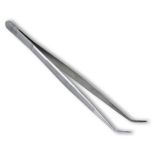 Tweezers Large Angled, Stainless Steel, 6.5"
