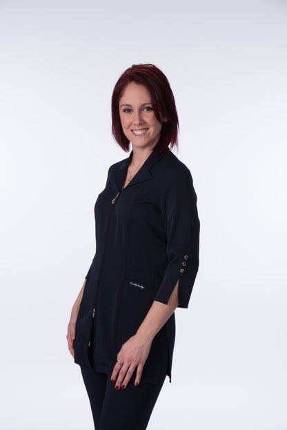 Carolyn Design Lab Coat, Sophisticated, Black, Extra Small