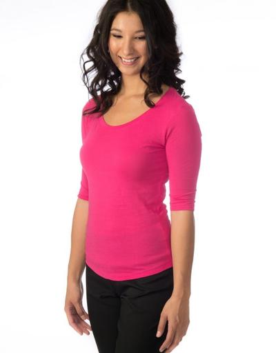Carolyn Design T-Shirt 3/4 Sleeve, Wild Raspberry, Extra Small