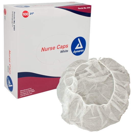 Dynarex Bouffant Nurse Caps, 100pcs