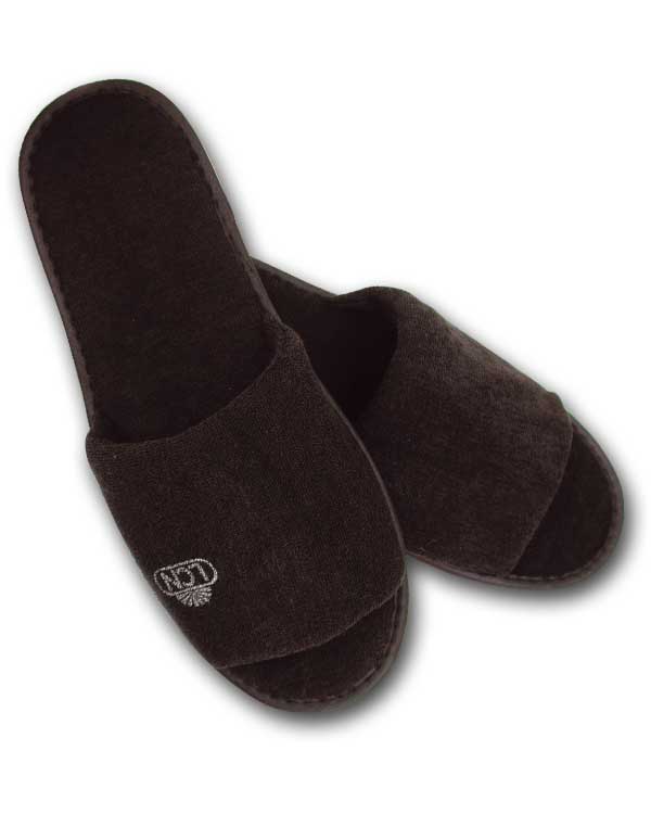 Terri slippers black with silver LCN logo, pair