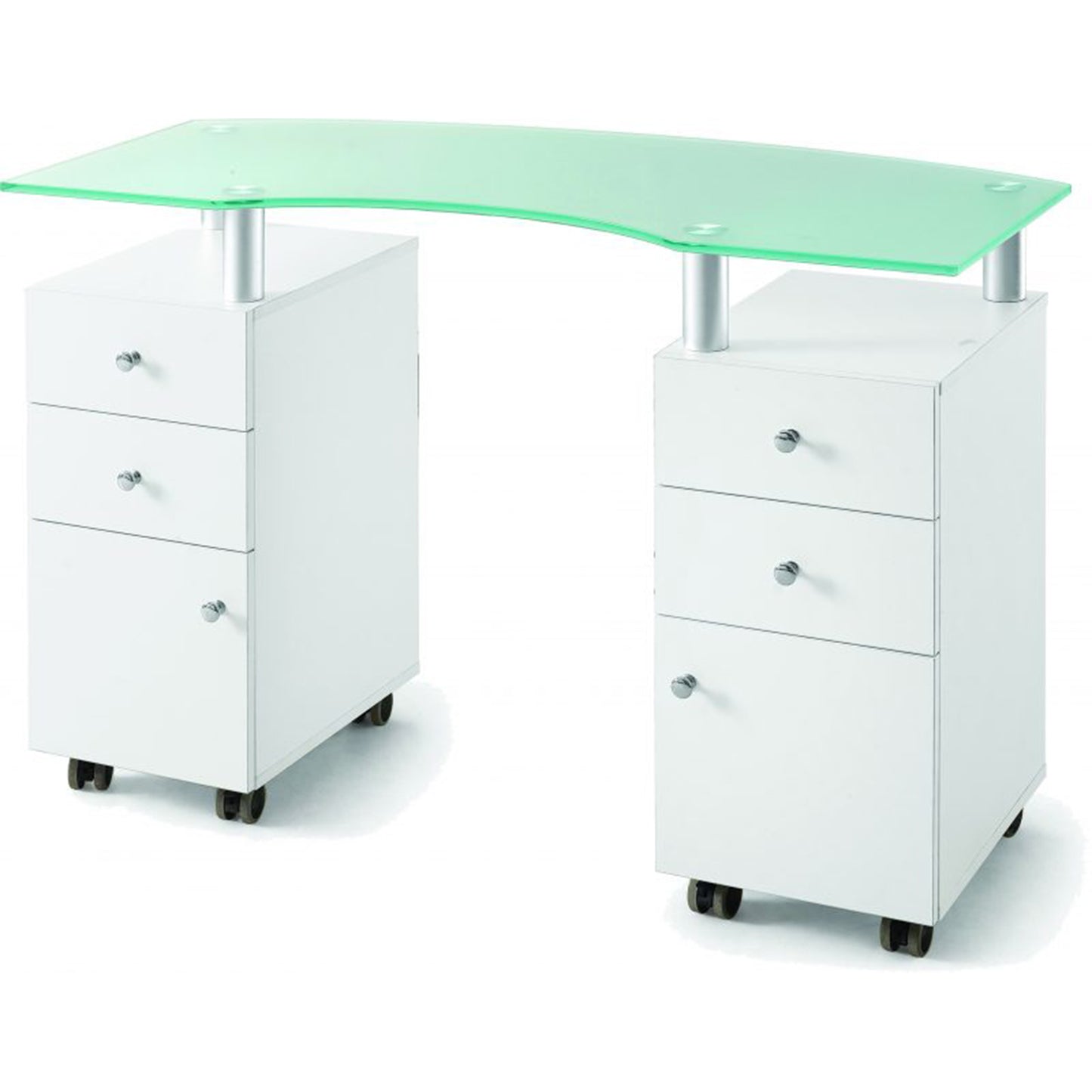 Manicure Table 3453, Glass Top,White