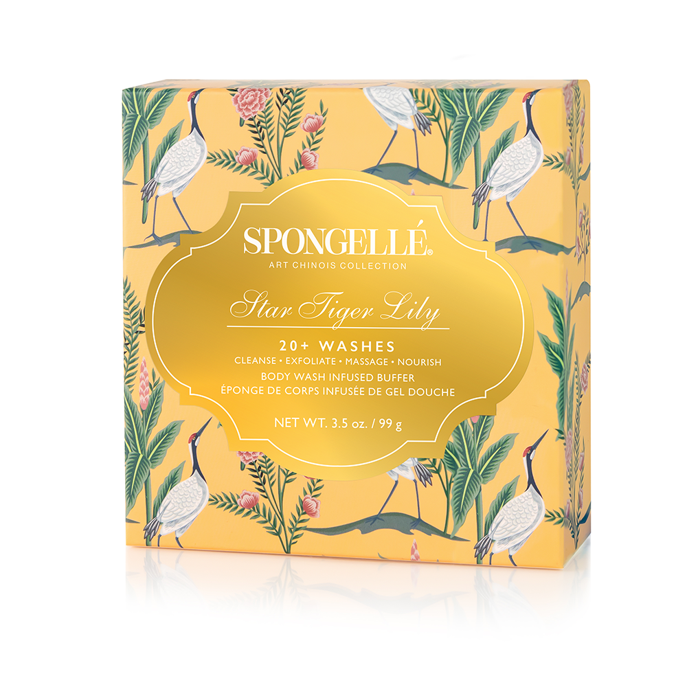Spongelle ART CHINOIS COLLECTION BODY BUFFER, TIGER LILY, 20+ Uses