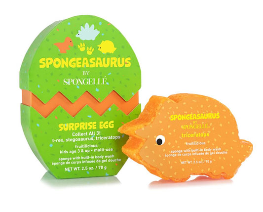 Spongelle Animal Kids Sponge, Triceratops, 12+ Uses