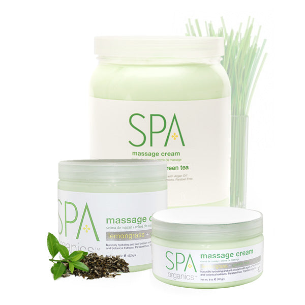 BCL SPA Lemongrass & Green Tea, Massage Cream, 16 oz.